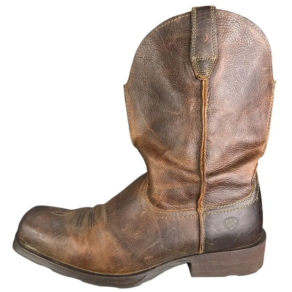 Ariat Men’s Rambler Brown Leather Distressed Cowboy Boot Size US 12 EE